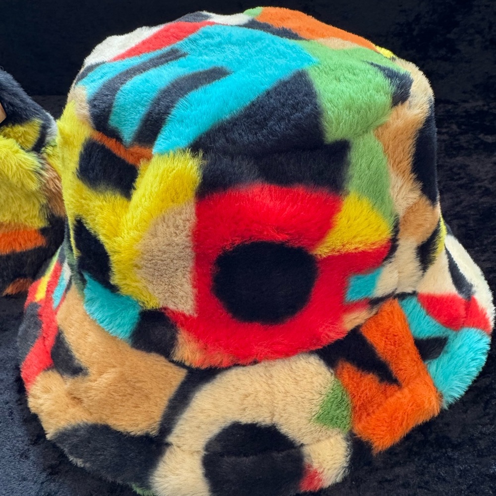 Colorful Faux Fur Bucket Hat